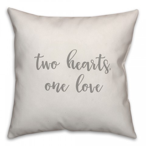 Two Hearts One Love 16x16 Spun Poly Pillow Cover