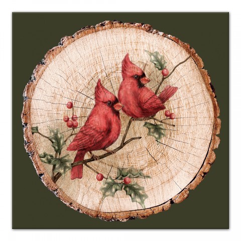 Cardinal Couple 16x16 Canvas Wall Art