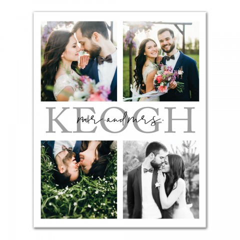Script Mr. and Mrs. 16x20 Personalized Canvas Wall Art