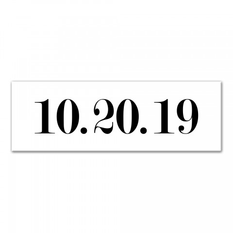 Simple Date Typography 12x36 Personalized Canvas Wall Art