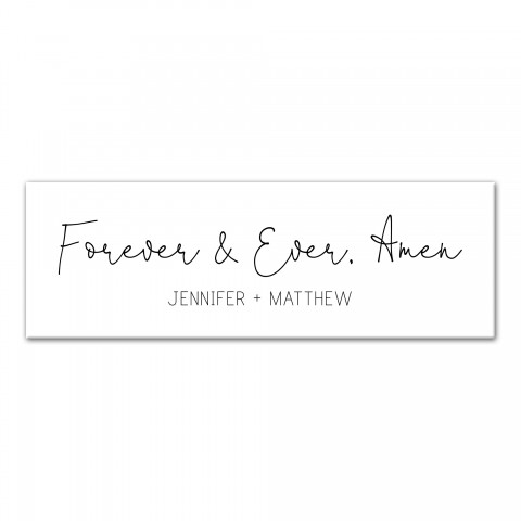 Forever and Ever Amen 12x36 Personalized Canvas Wall Art