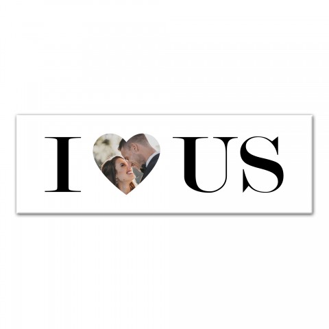 I Heart Us 12x36 Personalized Canvas Wall Art
