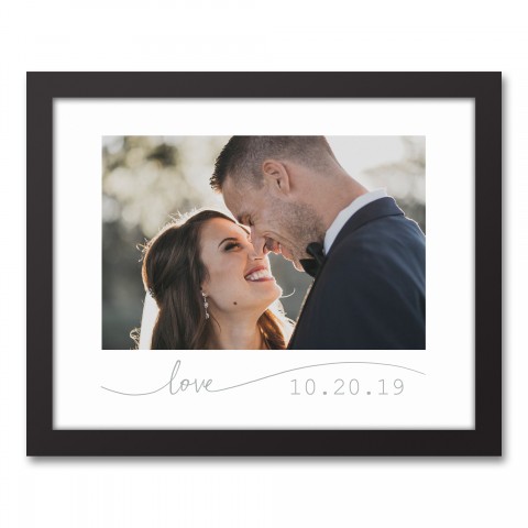 Script Love 11x14 Personalized Black Framed Canvas