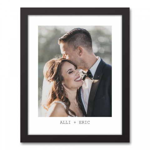 Simple Names Frame 11x14 Personalized Black Framed Canvas