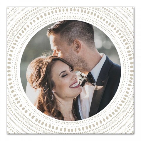 Circle Dot Pattern Frame 16x16 Personalized Canvas Wall Art