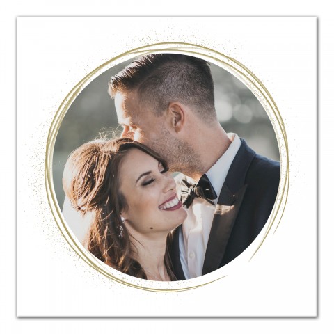 Gold Rings Confetti Frame 16x16 Personalized Canvas Wall Art