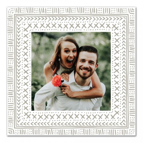 Tan Tribal Frame 16x16 Personalized Canvas Wall Art