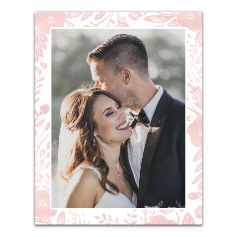 Blush Floral Frame 11x14 Personalized Canvas Wall Art