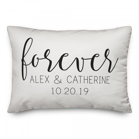 Simple Script Forever 14x20 Personalized Spun Poly Pillow