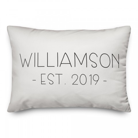 Simple Established Typography 14x20 Personalized Spun Poly Pillow