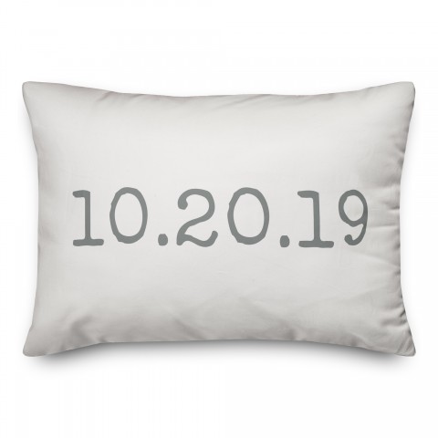 Simple Date Typography 14x20 Personalized Spun Poly Pillow