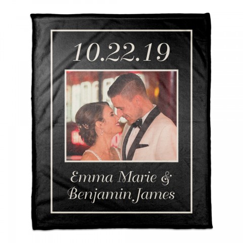 Simple Black Typography Frame 50x60 Personalized Coral Fleece Blanket