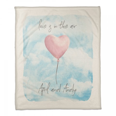 Love is in the Air 50x60 Personalized Coral Fleece Blanket