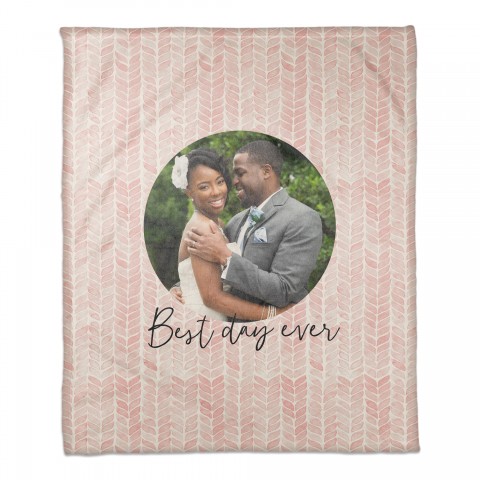Blush Petal Pattern 50x60 Personalized Coral Fleece Blanket