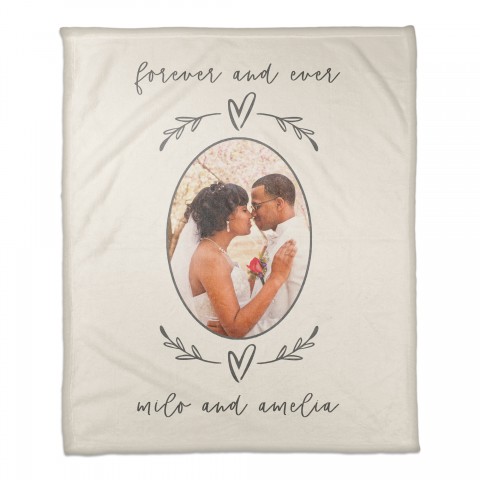 Heart Laurel Frame 50x60 Personalized Coral Fleece Blanket
