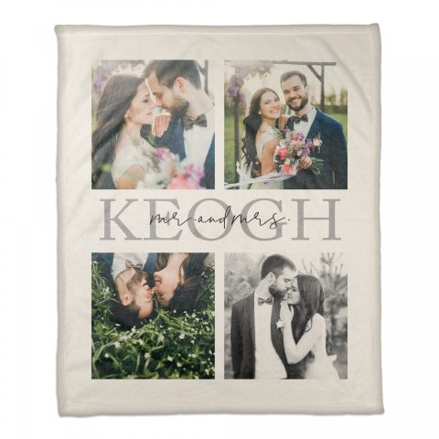 Script Mr. and Mrs. 50x60 Personalized Coral Fleece Blanket