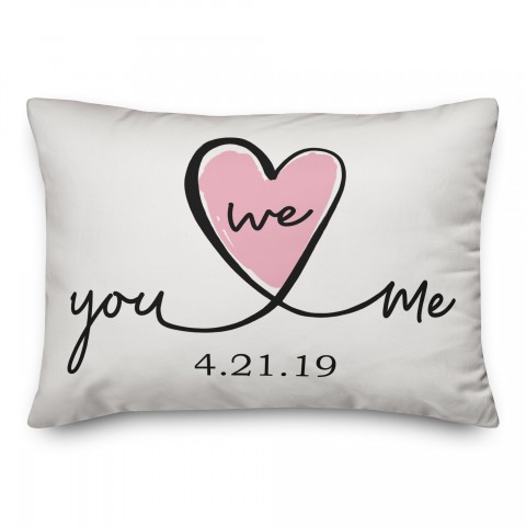 You Me We 14x20 Personalized Spun Poly Pillow