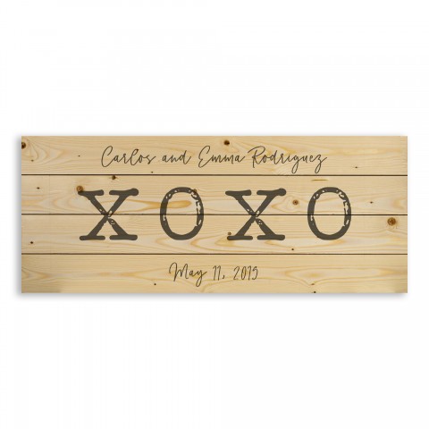 XOXO 36x14 Personalized Pallet Wood Art