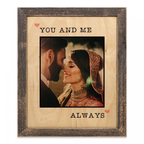 You and Me Always Frame 14x11 Personalized Framed Wood Print