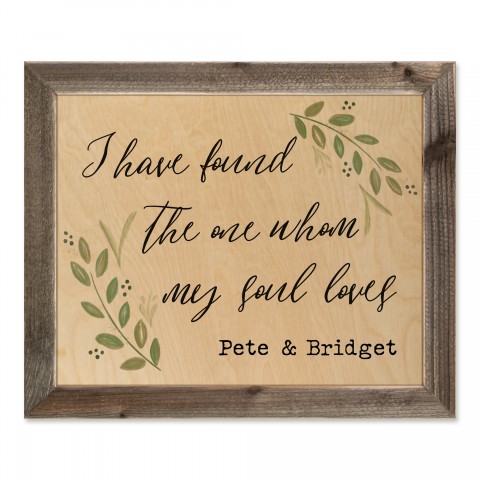 Whom My Soul Loves 20x16 Personalized Framed Wood Print