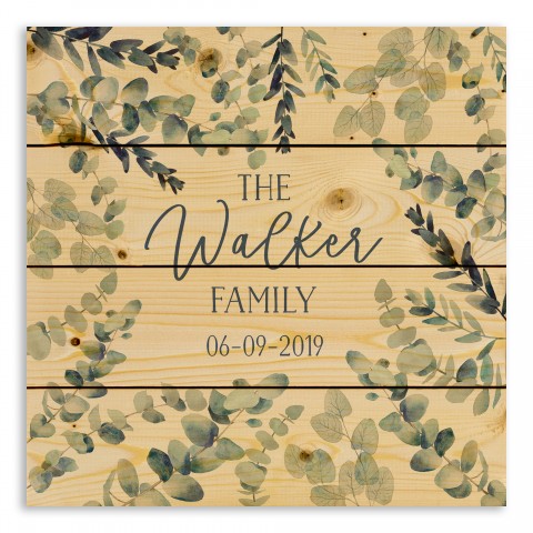Eucalyptus Frame 14x14 Personalized Pallet Wood Art