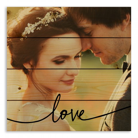 Black Script Love 14x14 Personalized Pallet Wood Art