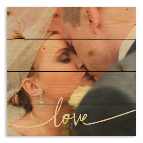 White Script Love 14x14 Personalized Pallet Wood Art