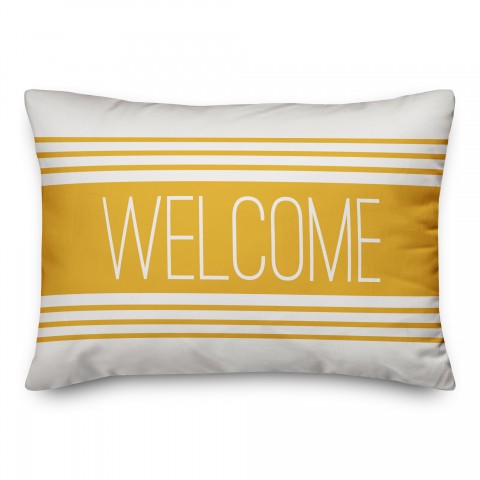 Welcome Farmhouse Stripes Pillow