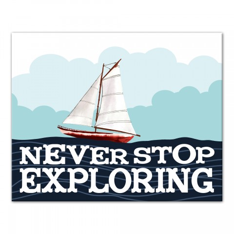 Never Stop Exploring 16x20 Canvas Wall Art