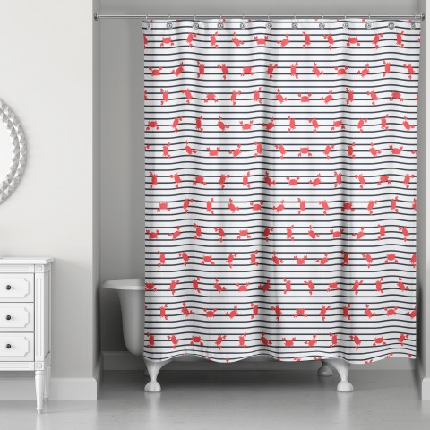 Dancing Crabs 71x74 Shower Curtain