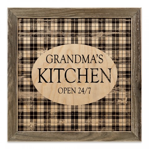 Grandma's Kitchen 12x12 Framed Wood Print