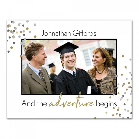 Adventure Begins Confetti 11x14 Personalized Canvas Wall Art