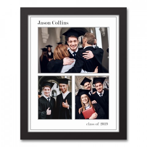Grad Collage 11x14 Personalized Black Framed Canvas
