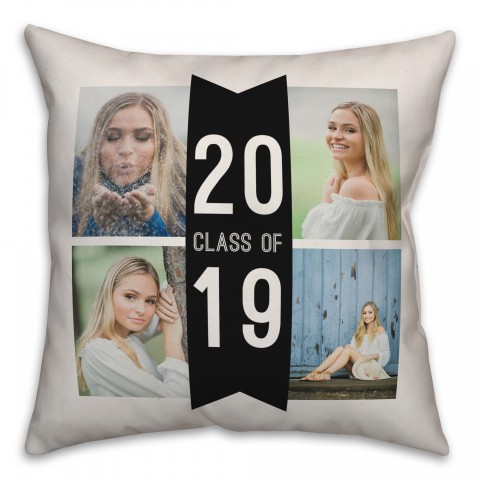 Class of Collage 18x18 Personalized Spun Poly Pillow