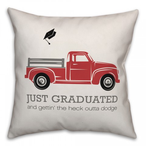 Just Graduated Truck 18x18 Spun Poly Pillow