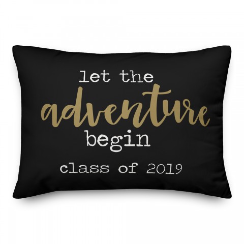 Let The Adventure Begin 14x20 Personalized Spun Poly Pillow