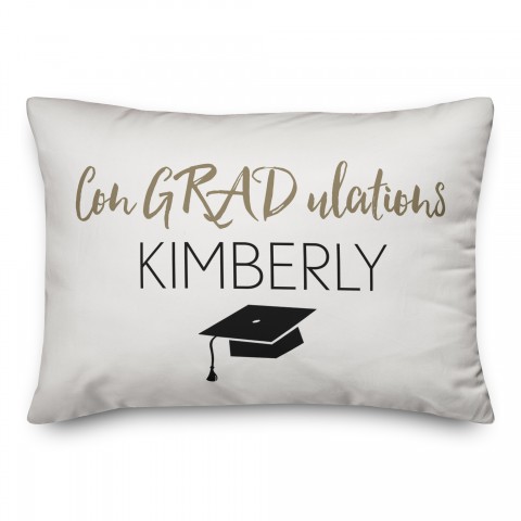 Congradulations Buffalo Check 14x20 Personalized Spun Poly Pillow