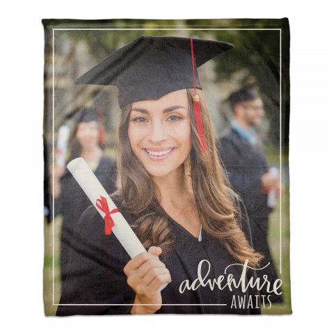 Adventure Awaits 50x60 Personalized Coral Fleece Blanket