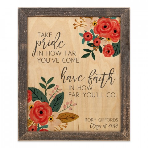 Take Pride and Have Faith 14x11 Personalized Framed Wood Print