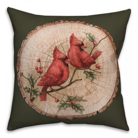 Cardinal Couple 18x18 Spun Poly Pillow