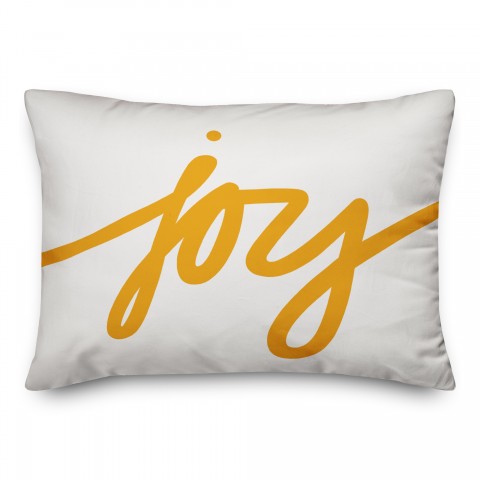 Joy Yellow Script 14x20 Spun Poly Pillow