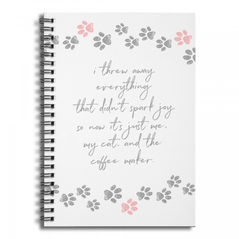 My Cat and Coffee 6x8 Ruled Spiral Notebook