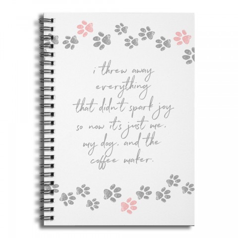 My Dog and Coffee 6x8 Ruled Spiral Notebook