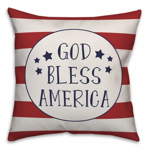 God Bless America 18x18 Spun Poly Pillow