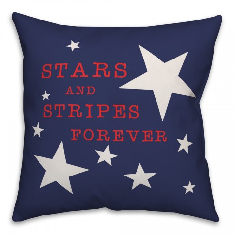 Stars and Stripes Forever  18x18 Spun Poly Pillow
