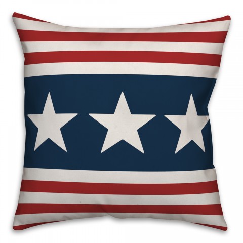 Stars and Stripes  18x18 Spun Poly Pillow