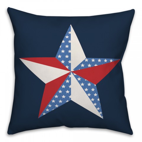 Patriotic Star 18x18 Spun Poly Pillow