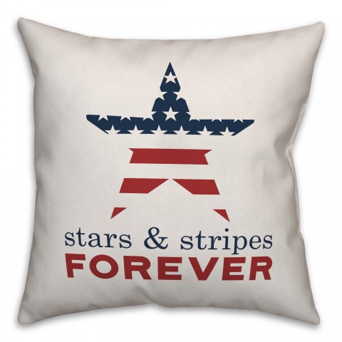 Stars and Stripes Forever Star 18x18 Spun Poly Pillow