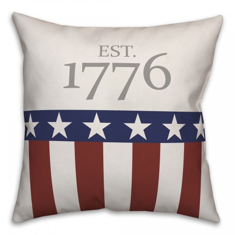 Est. 1776 Stars and Stripes 18x18 Spun Poly Pillow