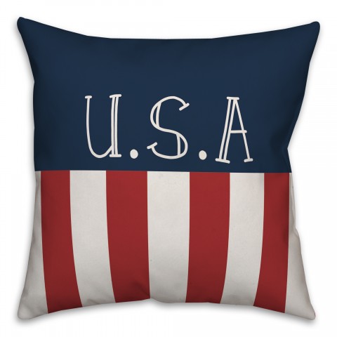 USA Stripes 18x18 Spun Poly Pillow
